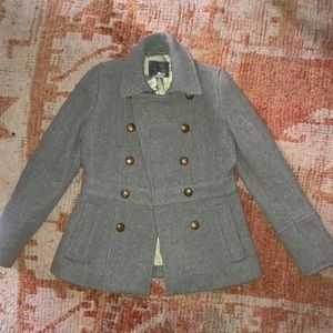 *NEW* J CREW SIZE 2 GREY COAT WITH GOLD  BUTTONS